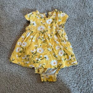 Children’s Place 3-6 Month Yellow Floral Onesie Dress